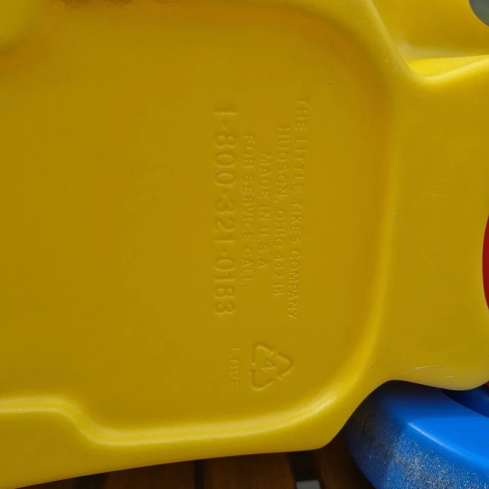 Vintage  Little Tikes yellow race car Ride On Push Toy Roadster Made In USA